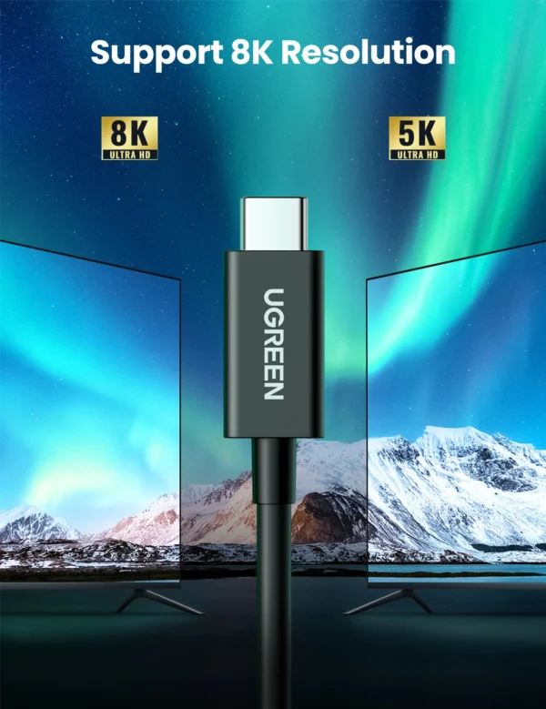 UGREEN Thunderbolt 4 0.8 Meter 8K Video, 40Gbps Data, 100W Type-C Cable - Image 8