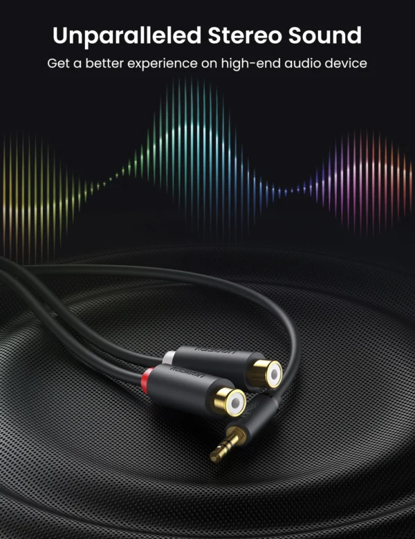 UGREEN 3.5mm Male to 2RCA Female 25cm Cable - Image 7