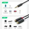 UGREEN 3.5mm Male to 2RCA Female 25cm Cable - Image 4