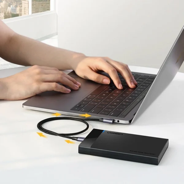 UGREEN 90 Degree 60W 3A Max 2 Meter Type-C to Type-C PD Cable - Image 3