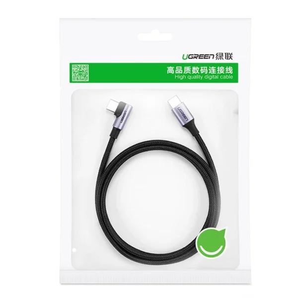 UGREEN 90 Degree 60W 3A Max 2 Meter Type-C to Type-C PD Cable - Image 9