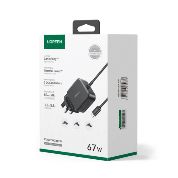 UGREEN 67W GaN Power Adapter with 3 DC Connectors - Image 6