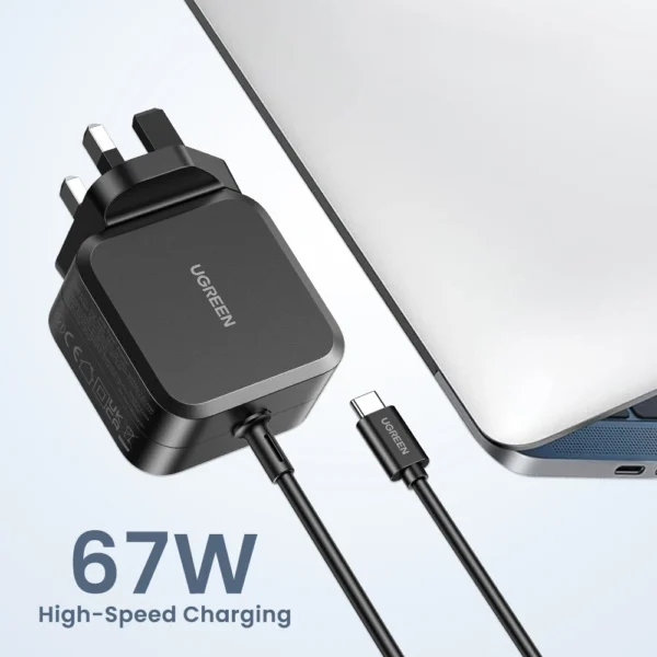 UGREEN 67W GaN Power Adapter with 3 DC Connectors - Image 3