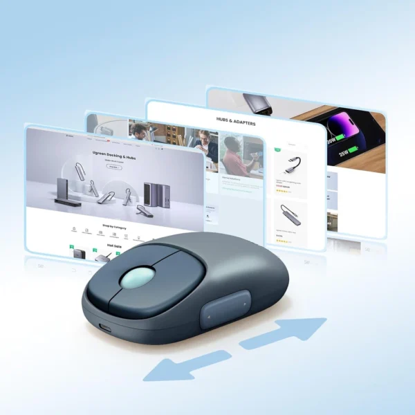 UGREEN Bluetooth + Wireless Rechargeable Mouse - Image 4