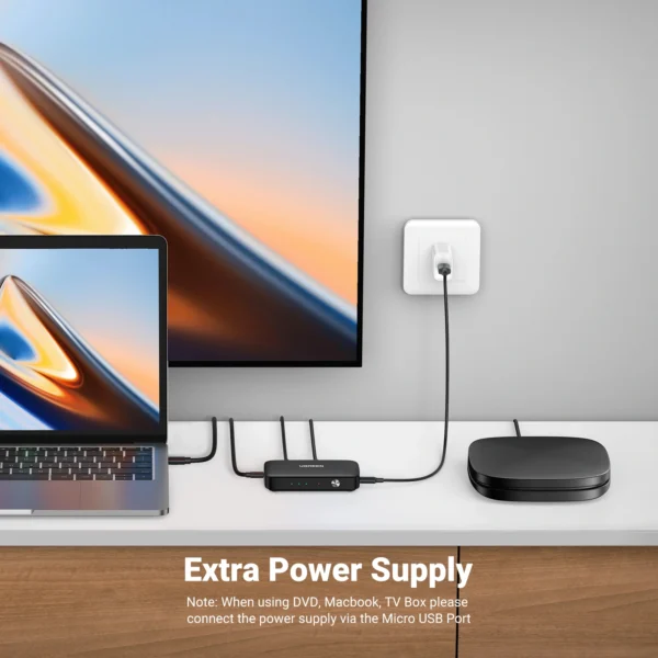 UGREEN HDMI Switcher 3-In 1-Out 4K@30HZ with Remote - Image 6