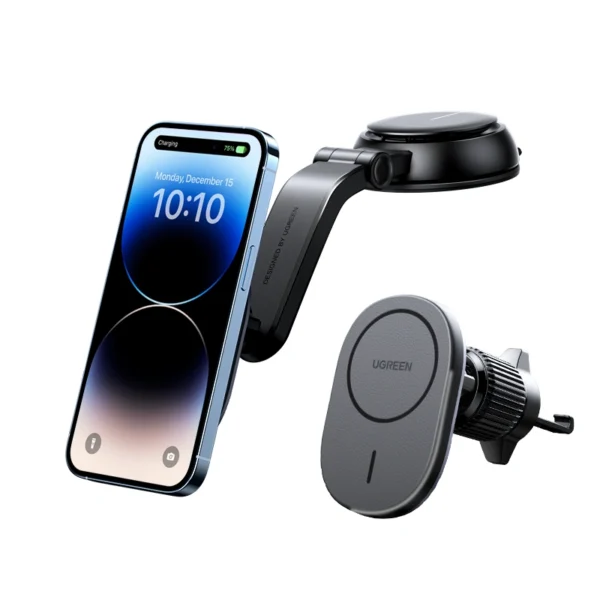 UGREEN Magnetic Car Holder with 15W Wireless Charger for A/C and Dashboard – CD345 - 15120