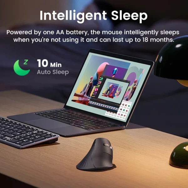 UGREEN Multi-Mode Bluetooth + Wireless Vertical Mouse - Image 2