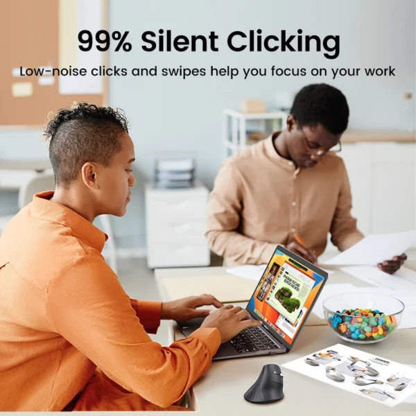 UGREEN Multi-Mode Bluetooth + Wireless Vertical Mouse - Image 9