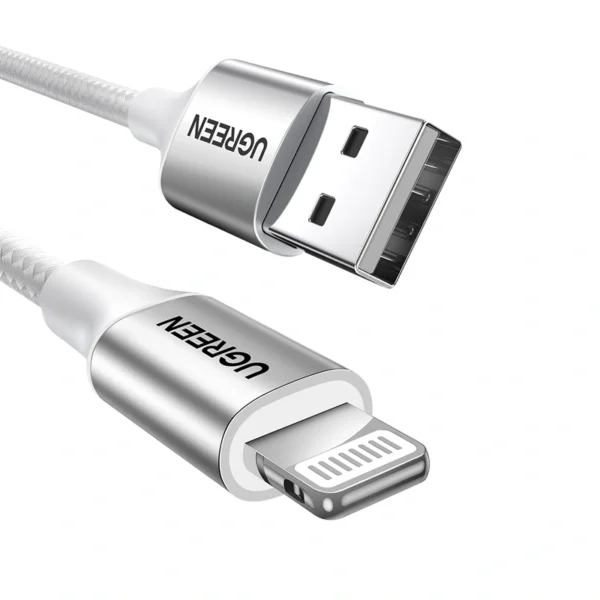 UGREEN USB to Lightning 1m Aluminum Case MFI Certified Braided Cable - Image 2