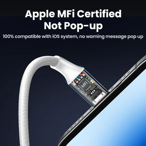 UGREEN USB to Lightning 1m Aluminum Case MFI Certified Braided Cable - Image 9
