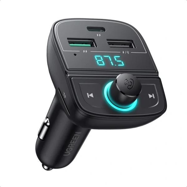 UGREEN Car Charger with Bluetooth Car Modulator (Bluetooth 5.0 + PD + QC3.0 + USB Flash Drive + TF) - CD229 - 80910