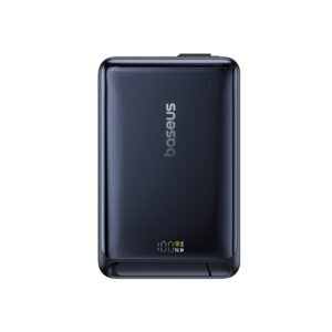 Baseus Nomos Qi2 10000mAh 45W Kickstand Magnetic Fast Charge Power Bank with Built-in USB-C Cable - Cosmic Black (P10078800123-00)