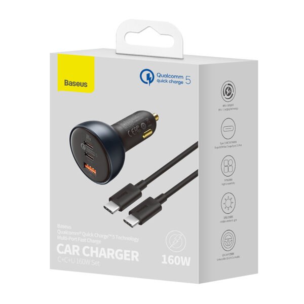 Baseus 160W Qualcomm® Quick Charge™ 5 Car Charger - Image 13