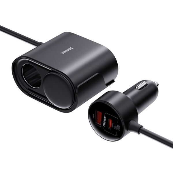 Baseus High Efficiency Pro 30W 1-for-2 Car Cigarette Lighter - Image 2