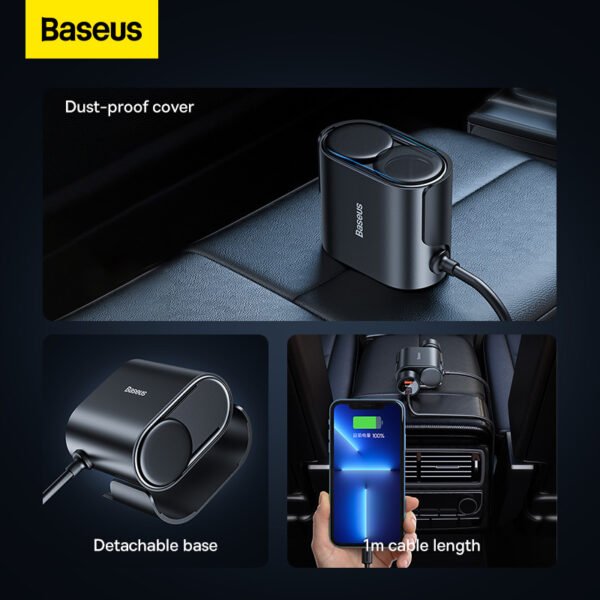 Baseus High Efficiency Pro 30W 1-for-2 Car Cigarette Lighter - Image 14