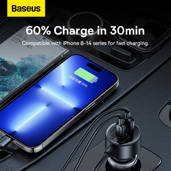 Baseus High Efficiency Pro 30W 1-for-2 Car Cigarette Lighter - Image 10