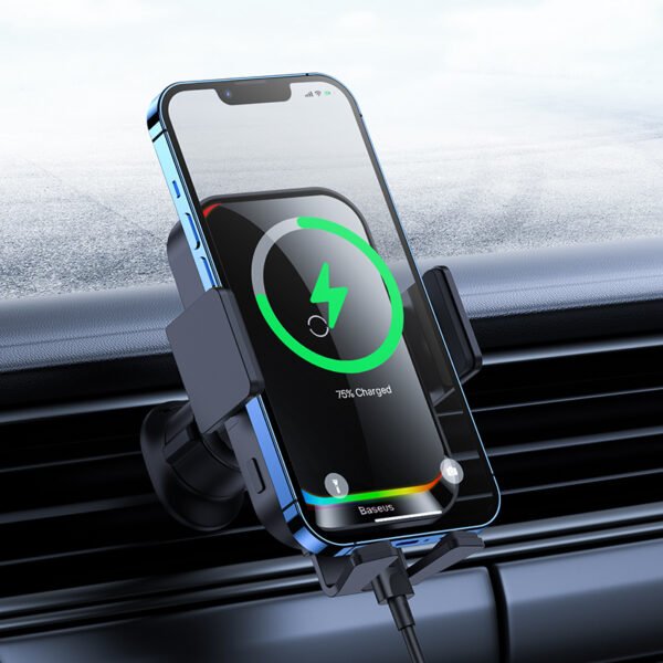 Baseus Halo Electric 15W Wireless Charging Car Mount - Image 5