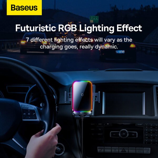 Baseus Halo Electric 15W Wireless Charging Car Mount - Image 7