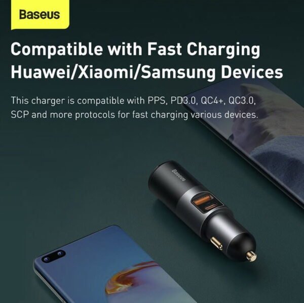 Baseus Share Together 120W U+C Dual Port Car Charger - Image 8