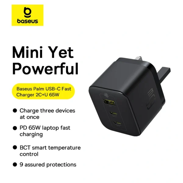 Baseus Palm 65W 3-Port Fast Charger Kit - Image 14