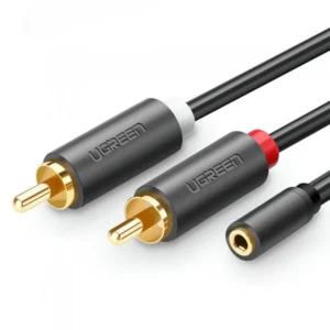 UGREEN 3.5mm Female to 2 RCA Male 3 Meter Audio Cable – AV102 - 10512