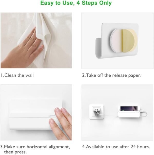 UGREEN Adhesive Wall Mount Phone Charging Holder - Image 4