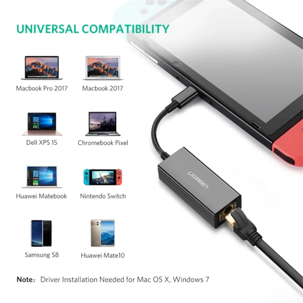 UGREEN Type-C to 1000Mbps Gigabit Ethernet Adapter - Image 8