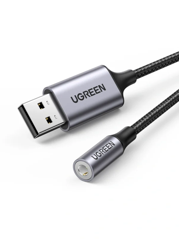UGREEN USB 2.0 to 3.5mm Audio Adapter 25cm Aluminum Alloy – CM477 - 30757