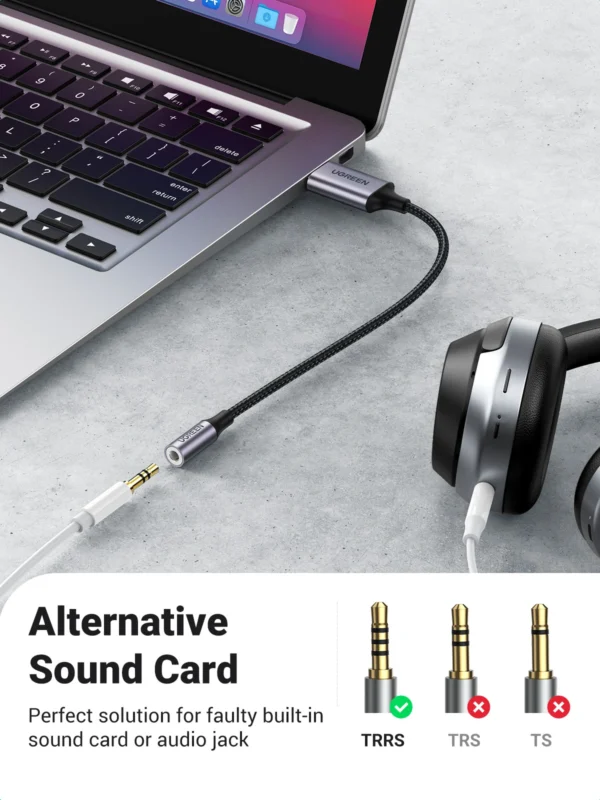 UGREEN USB 2.0 to 3.5mm Audio Adapter - Image 2