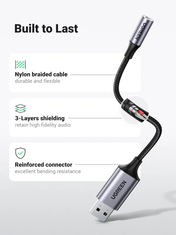 UGREEN USB 2.0 to 3.5mm Audio Adapter - Image 3