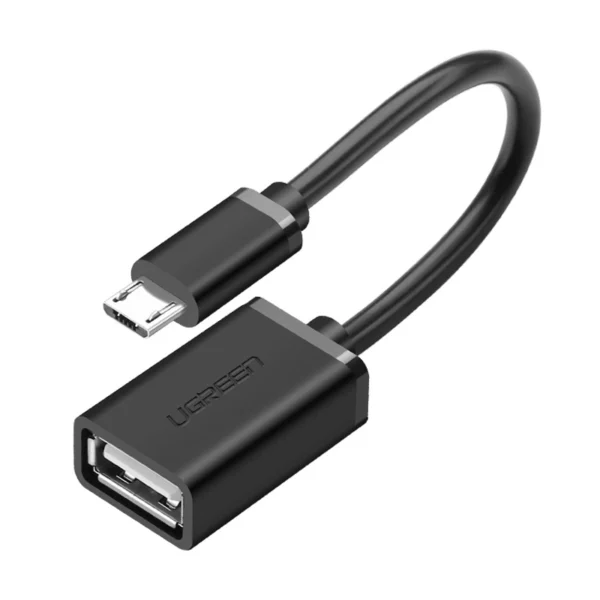 UGREEN Micro USB Male to USB-A Female OTG Cable Nickel Plating 15cm - Black