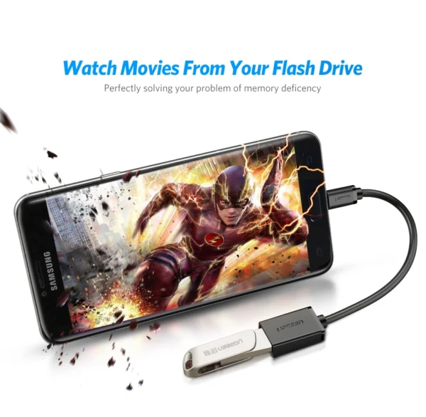 UGREEN Micro USB Male to USB-A Female OTG Cable - Image 2