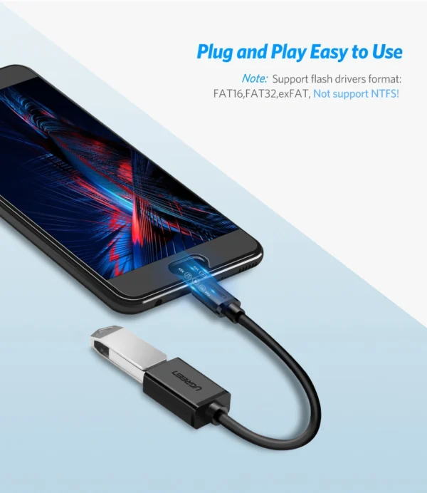 UGREEN Micro USB Male to USB-A Female OTG Cable - Image 6