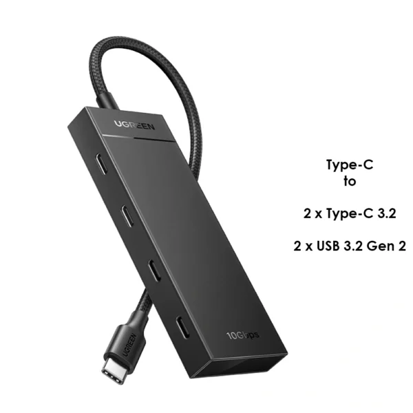 UGREEN 4-Port 10Gbps Type-c Hub (Type-C to 2 x Type-C 3.2, 2 x USB 3.2 Gen 2) – CM806 – 35583