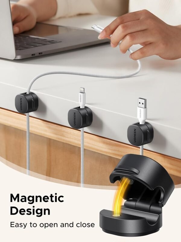 UGREEN Magnetic Cable Organizer Clips (3-Pack) - Image 2