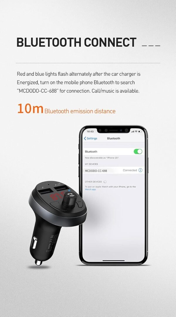 Mcdodo Bluetooth FM Transmitter Car Charger - Image 8