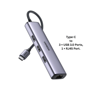 UGREEN 4 Port Type-C Multifunction Hub (Type-C to 3 × USB 3.0 5Gbps + RJ45 Gigabit Ethernet ) – CM475 – 60600 
