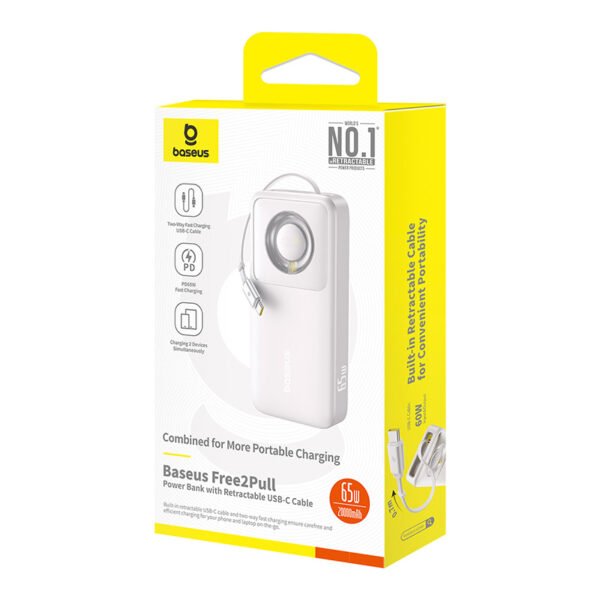Baseus Free2Pull 65W 20000mAh Power Bank with Retractable Cable - Image 16