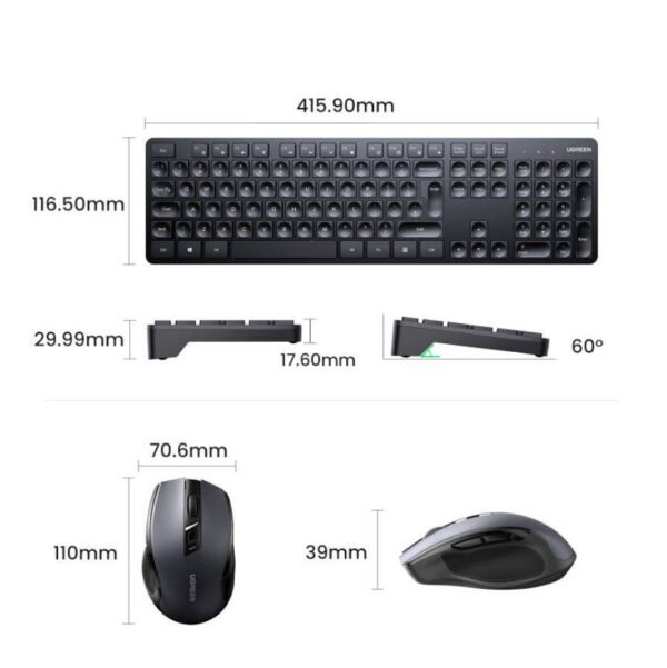UGREEN Wireless Keyboard and Mouse Combo – 35740 - Image 8