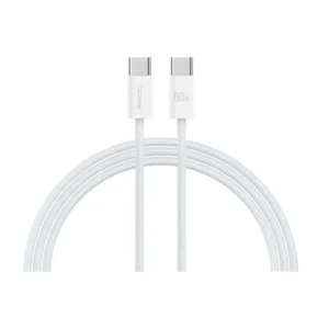 Recci Nature 60W PD 1.2M Type-C to Type-C Braided Cable - White - RS13CC