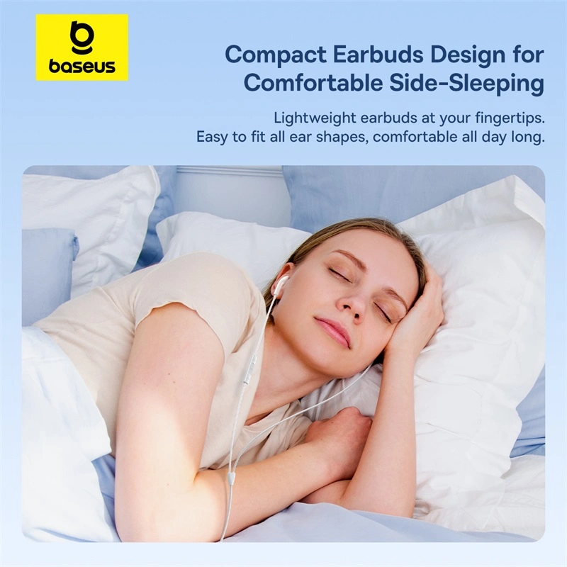 Baseus Encok CZ19 USB-C Wired Earphones – Moon White - Image 10