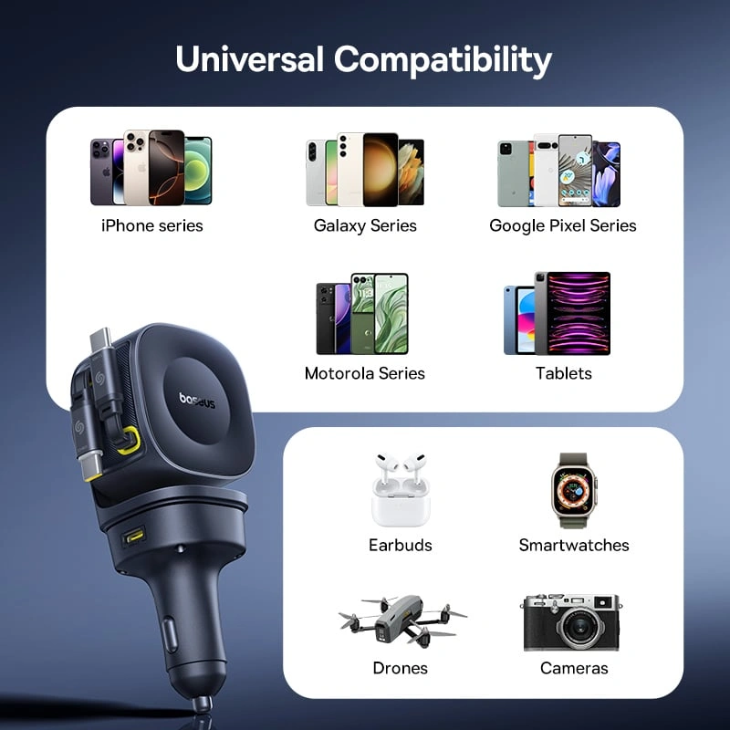 Baseus PrimeTrip VR2 Max 240W Car Charger with Retractable Cable - Image 13