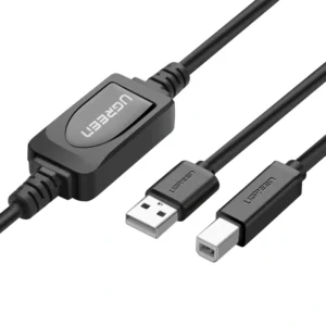 UGREEN USB-A 2.0 to USB-B 10 Meter Active Printer Cable – Black – US122 - 10374