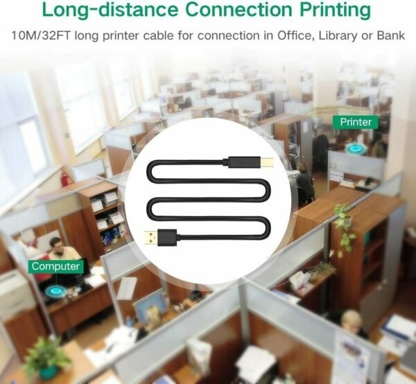 Buy UGREEN USB-A 2.0 To USB-B 10m Active Printer Cable
