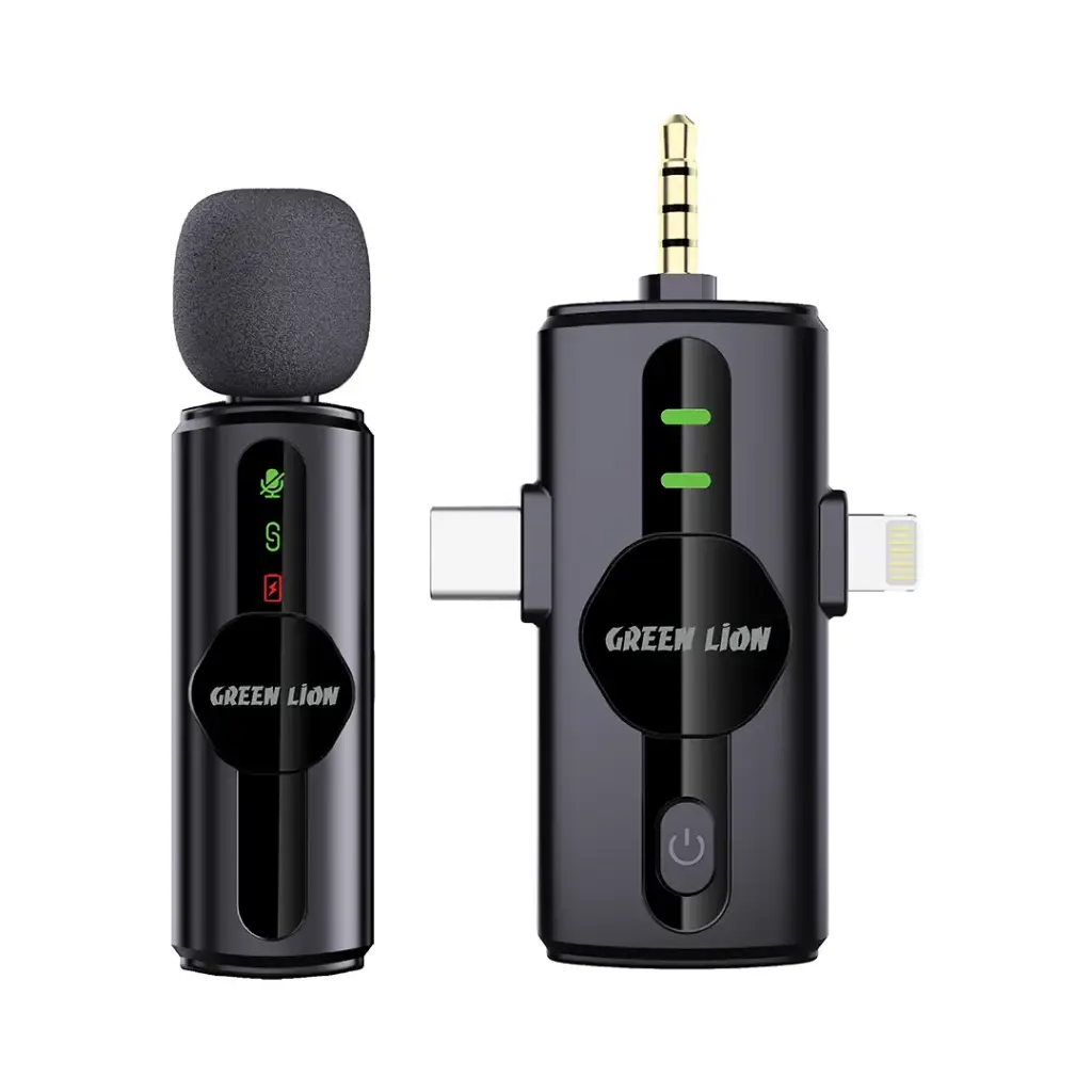 Green Lion GM-79X 3-Level Noise Cancellation Multi-Interface Microphone Type-C, AUX and Lightning