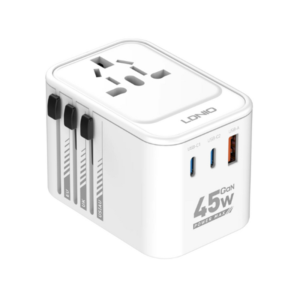 LDNIO Z8 45W GaN Universal Travel Adapter (1 * Universal AC + 2 * USB-C + 1 * USB-A)