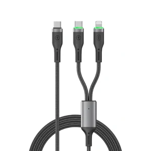 WIWU Oringlink 100W 1.2m USB-C to USB-C + Lightning Nylon Braided Cable - Wi-C072