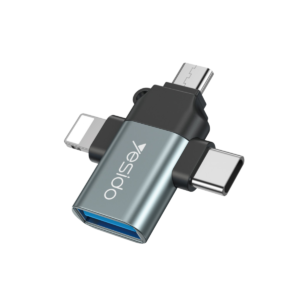 Yesido GS15 3-in-1 USB To Type-C + Micro + Lightning OTG Adapter