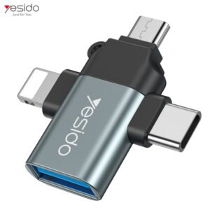 Yesido GS15 3-in-1 USB To Type-C + Micro + Lightning OTG Adapter