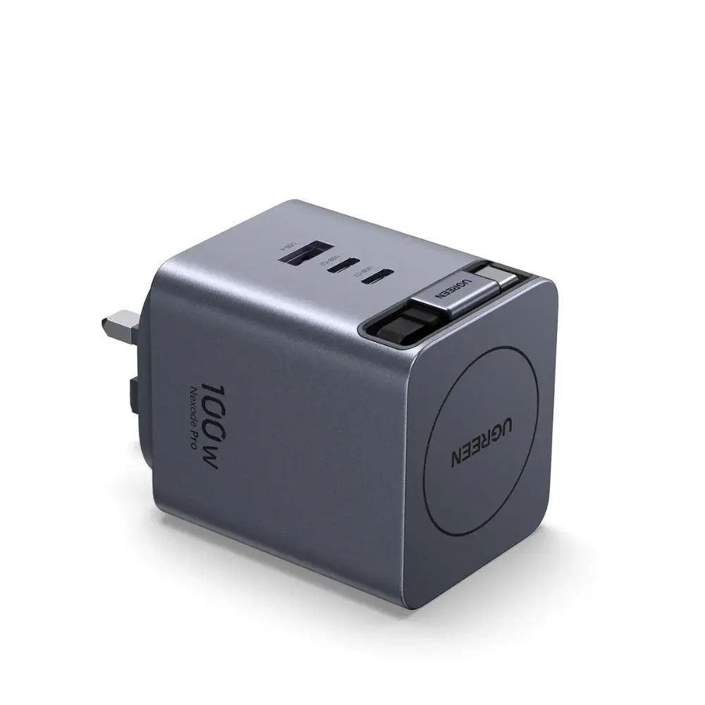 UGREEN Nexode Pro 100W GaN Fast Charger with Retractable Type-C Cable - Image 3